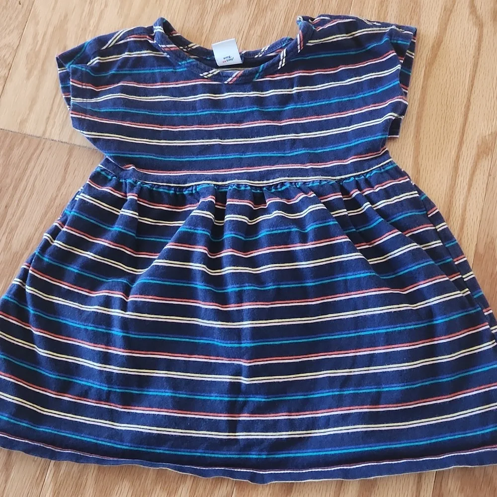 Old Navy Striped Multicolor Baby Dress 12-18 Months